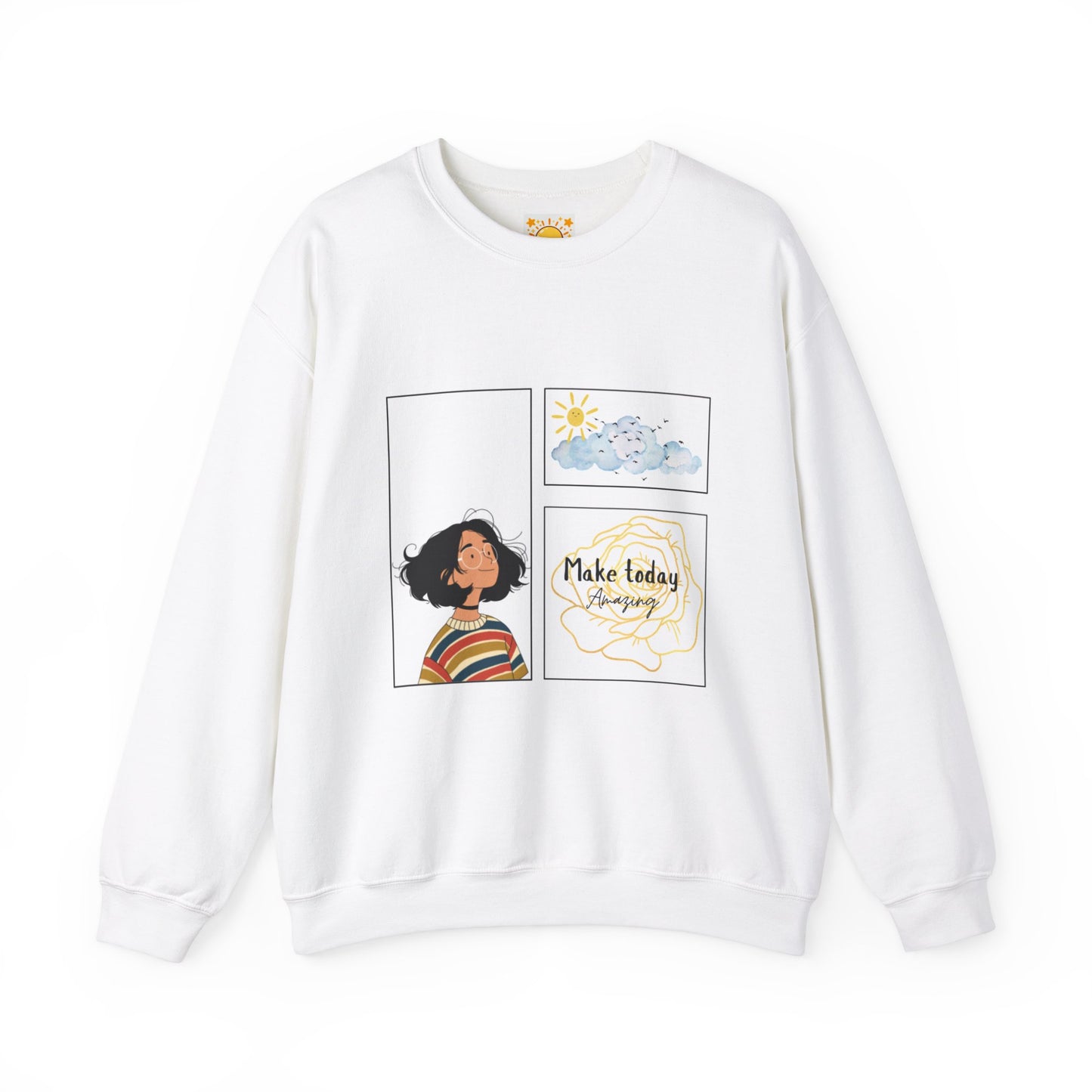 Crewneck Sweatshirt with Graphics and Quote